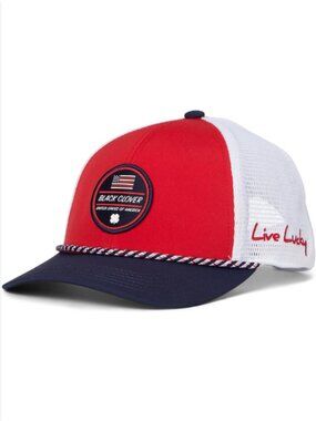 Black Clover Golf Red & Navy Snapback Hat American Flag, NEW